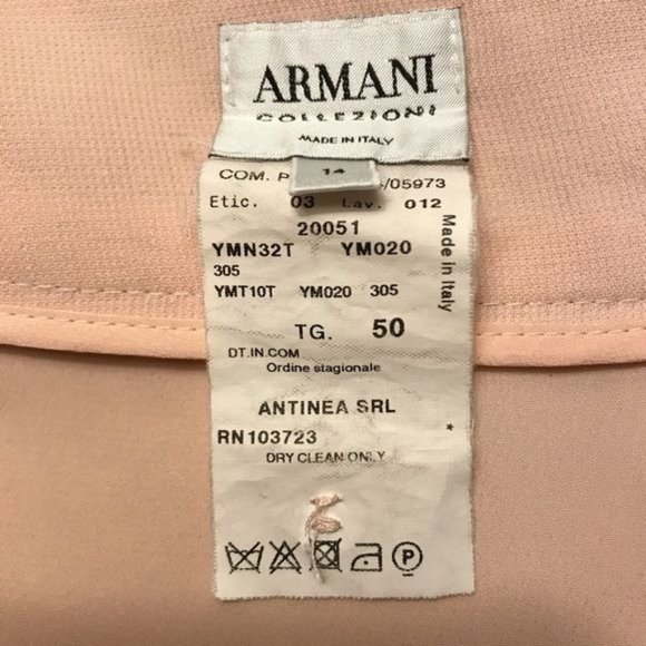 Armani Collezioni Italian Blush Peplum Skirt Suit Size 14 - Picture 6 of 16